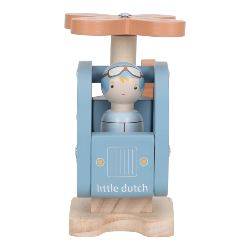 Little Dutch Holzspielzeug Hubschrauber von der Seite