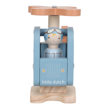 Little Dutch Holzspielzeug Hubschrauber von der Seite