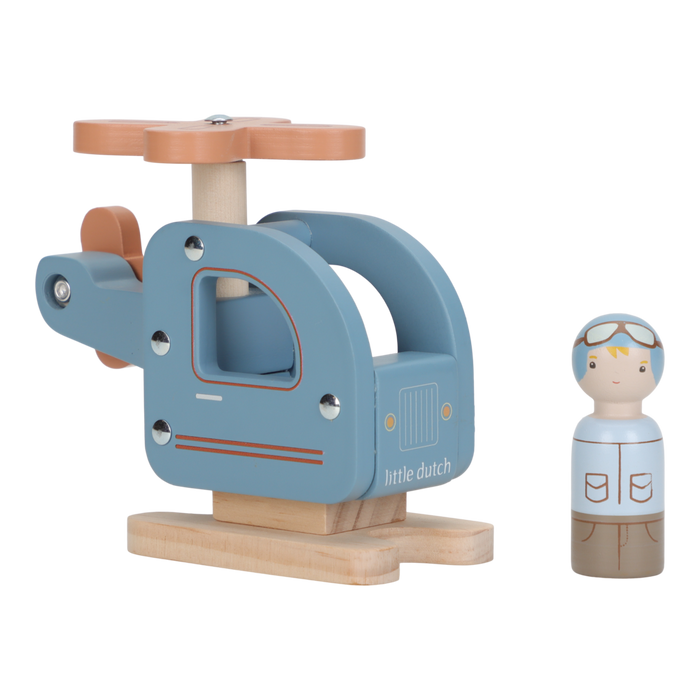 Little Dutch Holzspielzeug Hubschrauber - Blau