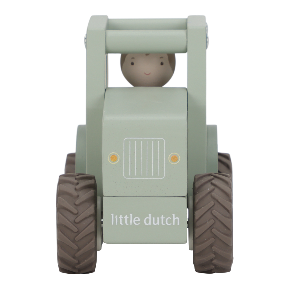 Little Dutch Holztraktor - Grün mit Steckfigur LD2551
