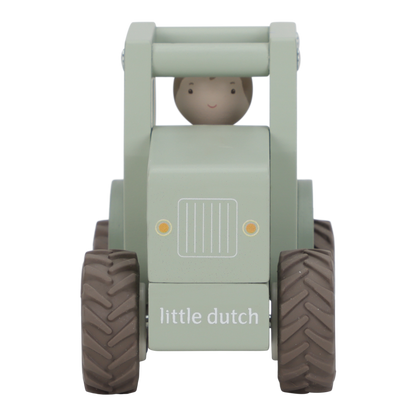 Little Dutch Holztraktor - Grün mit Steckfigur LD2551