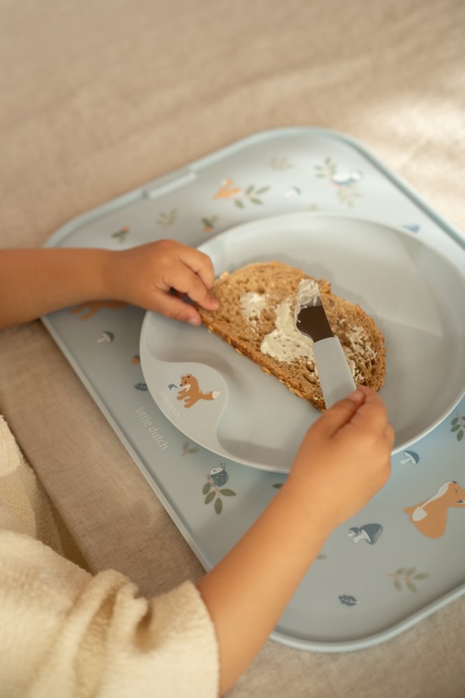 Mepal Kinder Besteck Set blau Mio 3-teilig Material Nahaufnahme