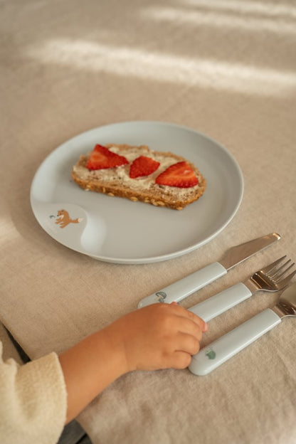 Mepal Kinder Besteck Set blau Mio 3-teilig Lieferumfang