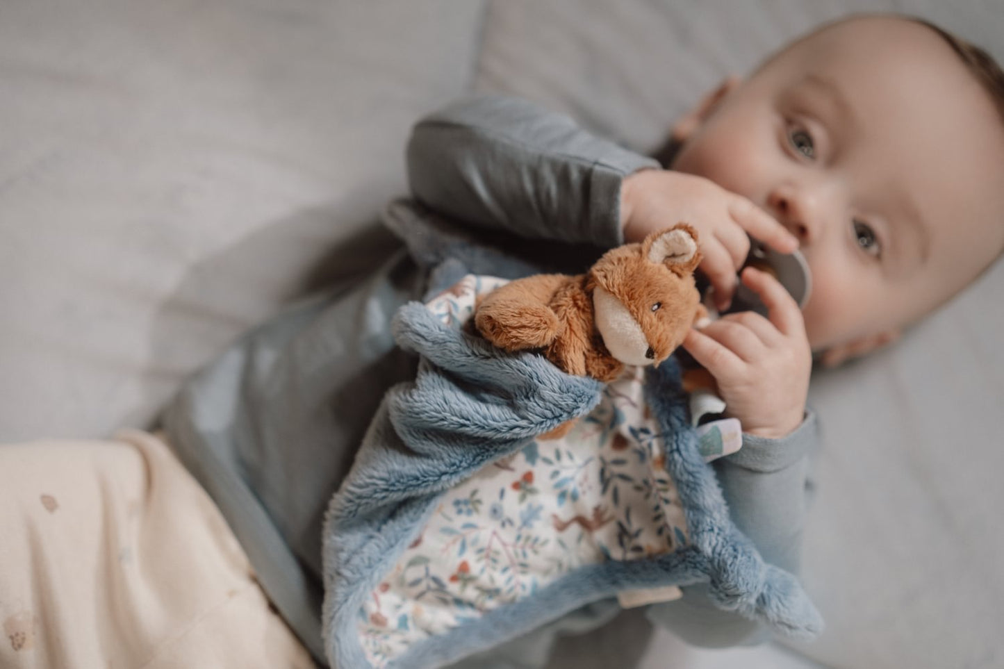 Little Dutch Kuscheltuch blau Fuchs - Forest Friends