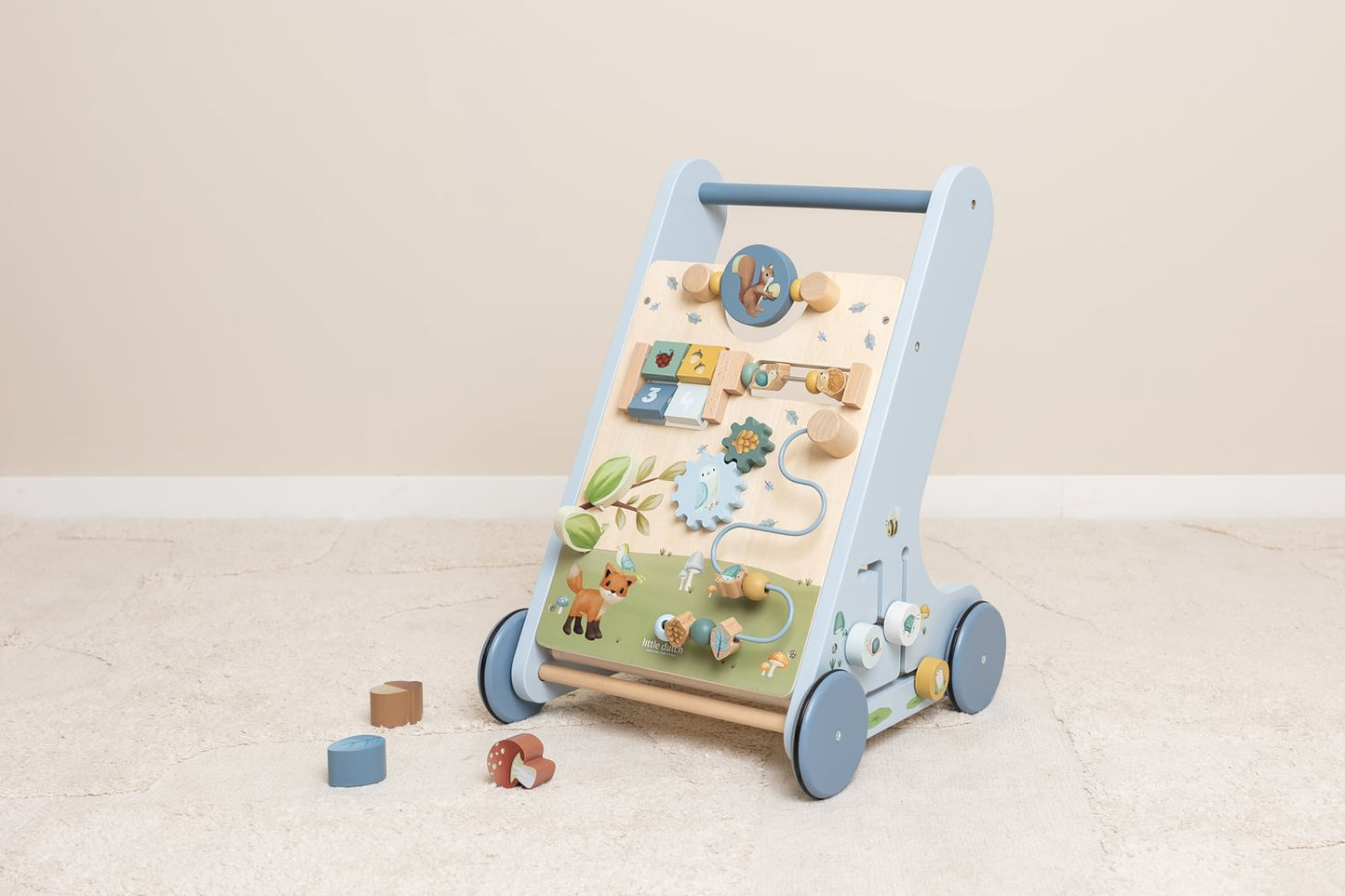 Little Dutch Laufwagen Multi Activity blau Holz mit Zubehör