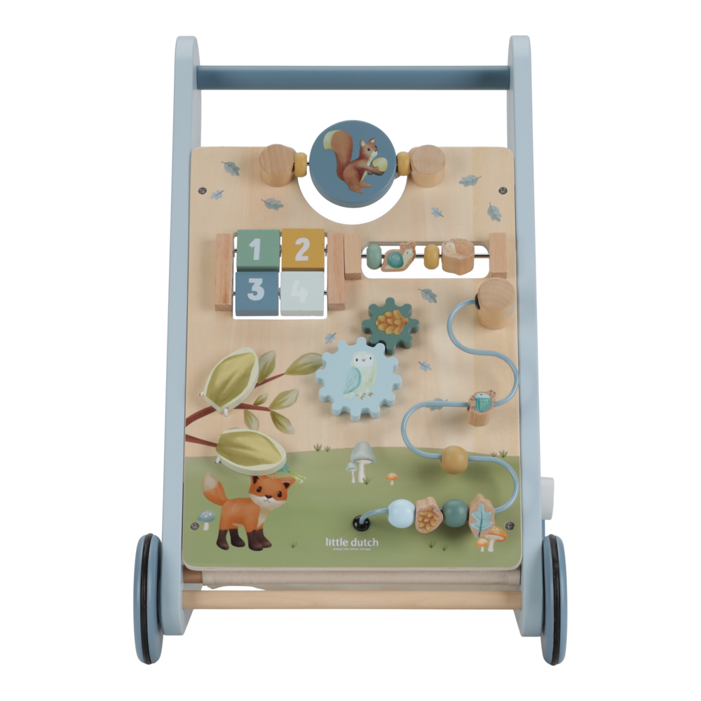 Little Dutch Laufwagen Multi Activity blau Holz Material Nahaufnahme