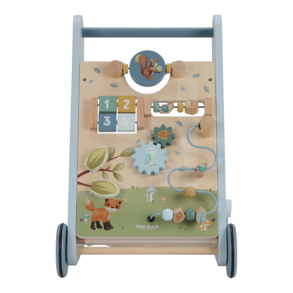Little Dutch Laufwagen Multi Activity blau Holz Material Nahaufnahme