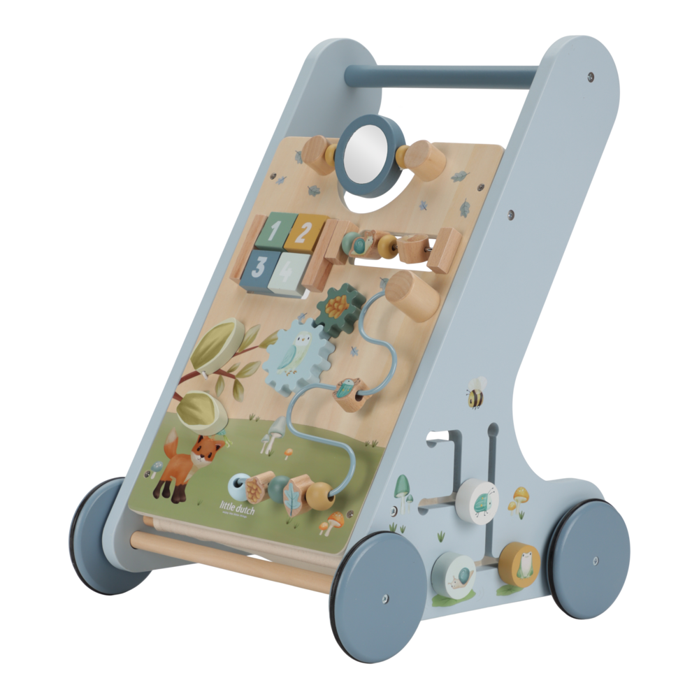 Little Dutch Laufwagen Multi Activity blau Holz Lieferumfang