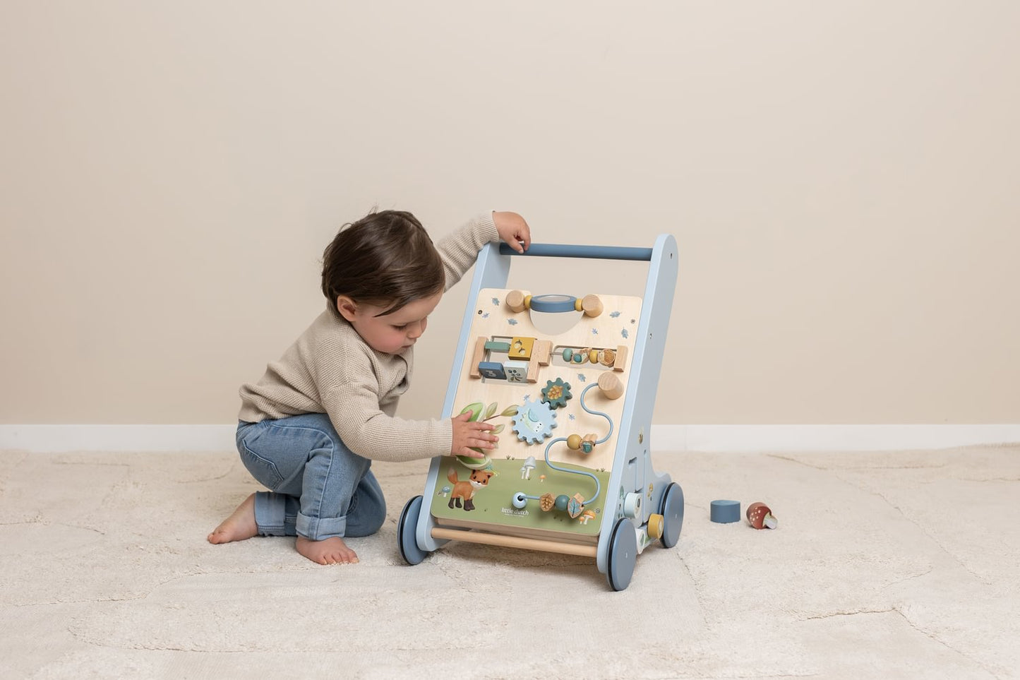 Little Dutch Laufwagen Multi Activity blau Holz mit Zubehör