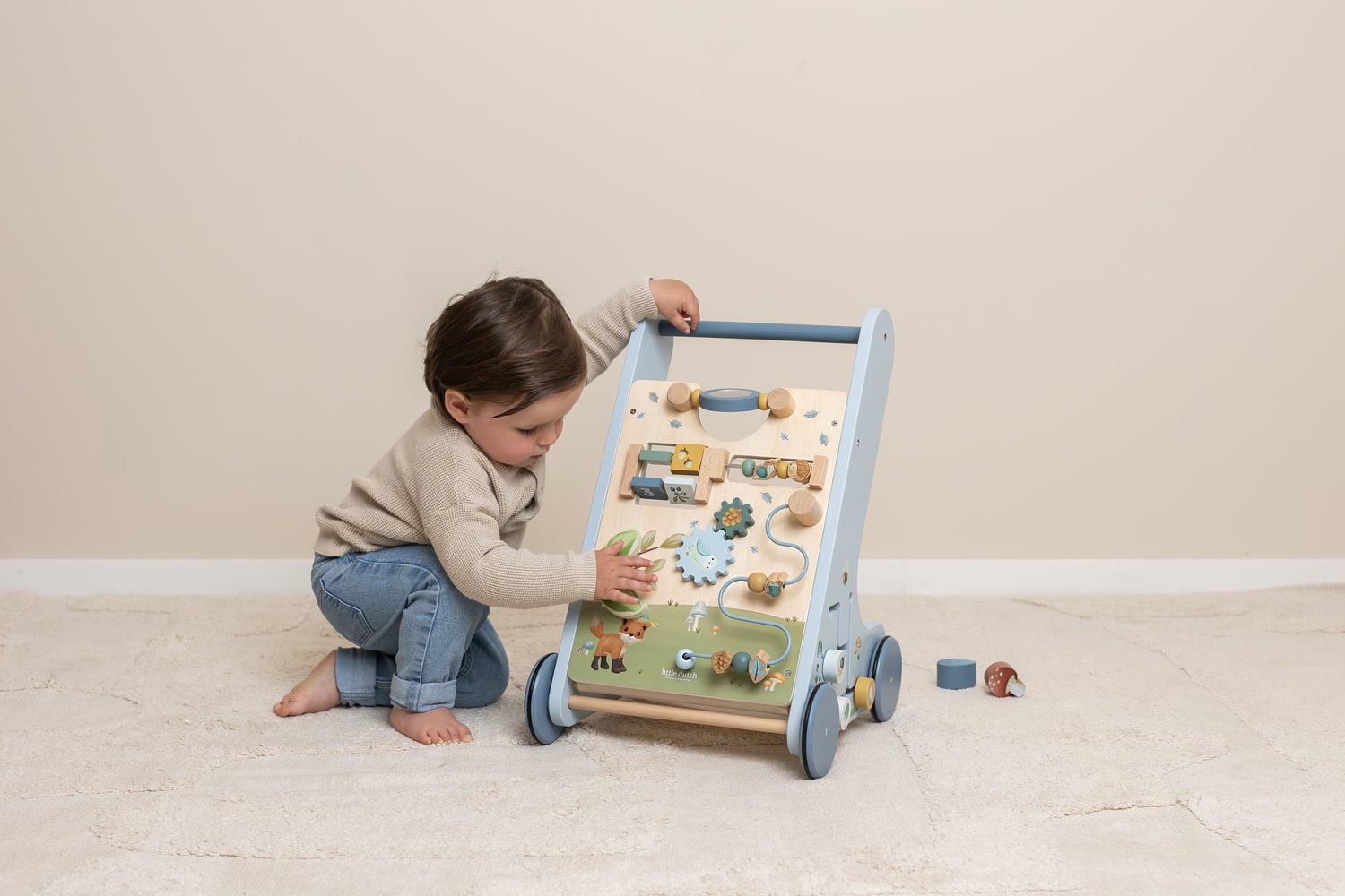 Little Dutch Laufwagen Multi Activity blau Holz mit Zubehör
