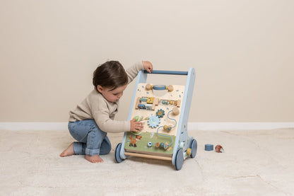 Little Dutch Laufwagen Multi Activity blau Holz mit Zubehör