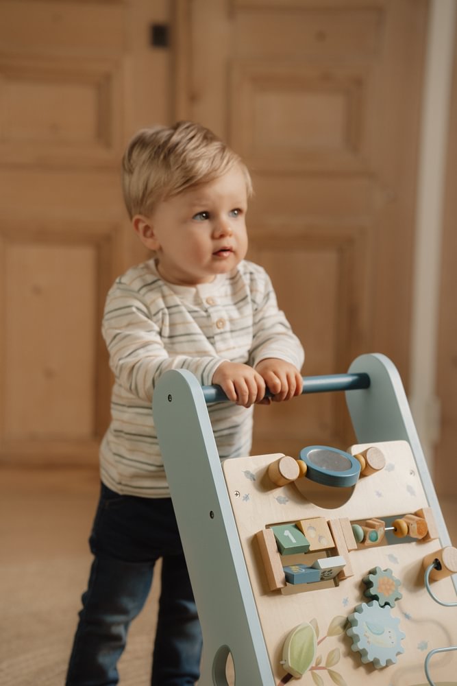 Little Dutch Laufwagen Multi Activity blau Holz Lieferumfang