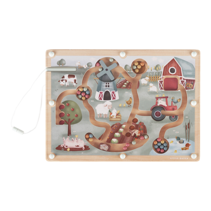 Little Dutch Magnet Labyrinth Little Farm von der Seite