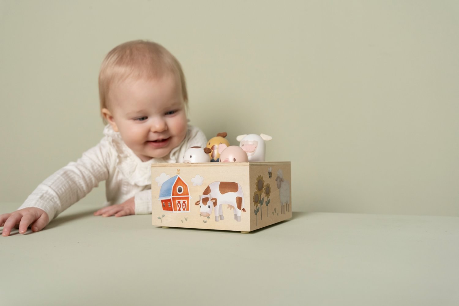 Little Dutch Pop-up Spiel Little Farm Bauernhoftiere Holz mit Verpackung