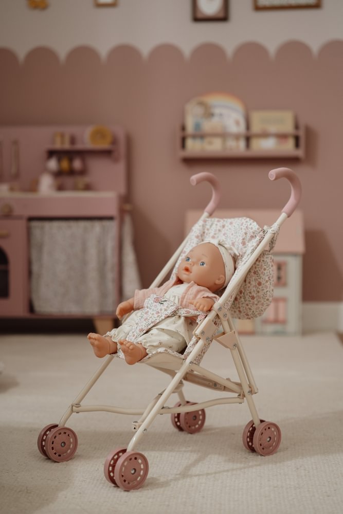 Little Dutch Puppenbuggy weiss Soft Flowers - faltbar LD4585
