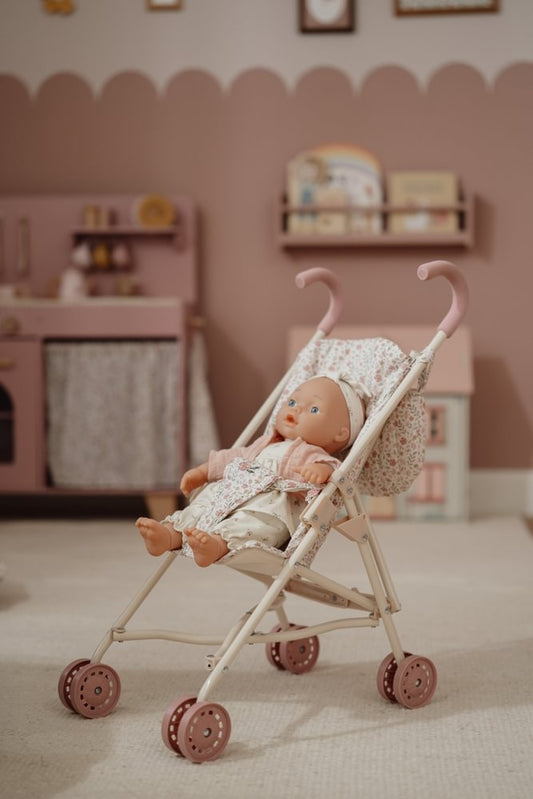 Little Dutch Puppenbuggy weiss Soft Flowers - faltbar LD4585