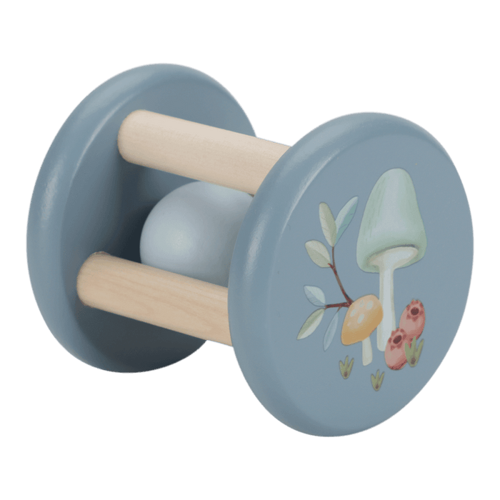 Little Dutch Rasselroller blau Holz  - die Roll Rassel Forrest Friends