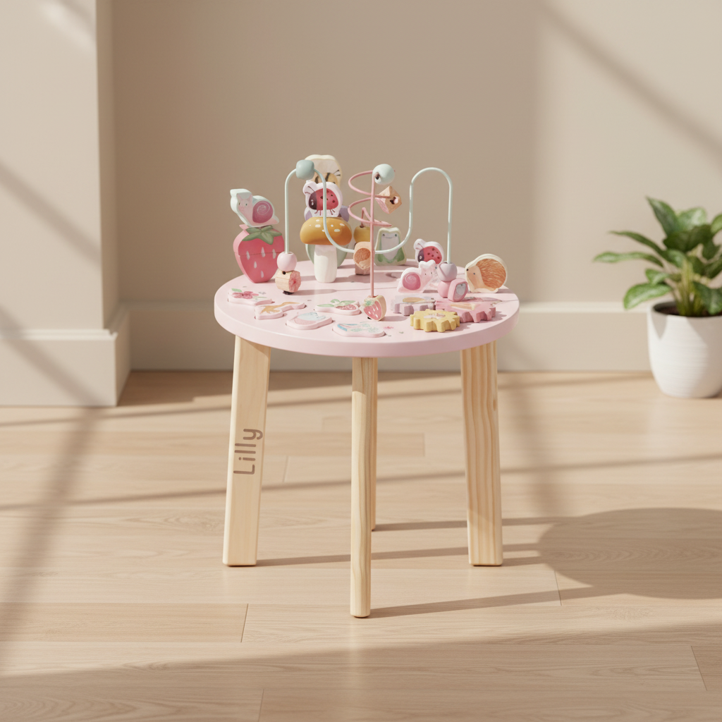 Little Dutch Rosa Aktivitätentisch Personalisierung Name Fairy Garden