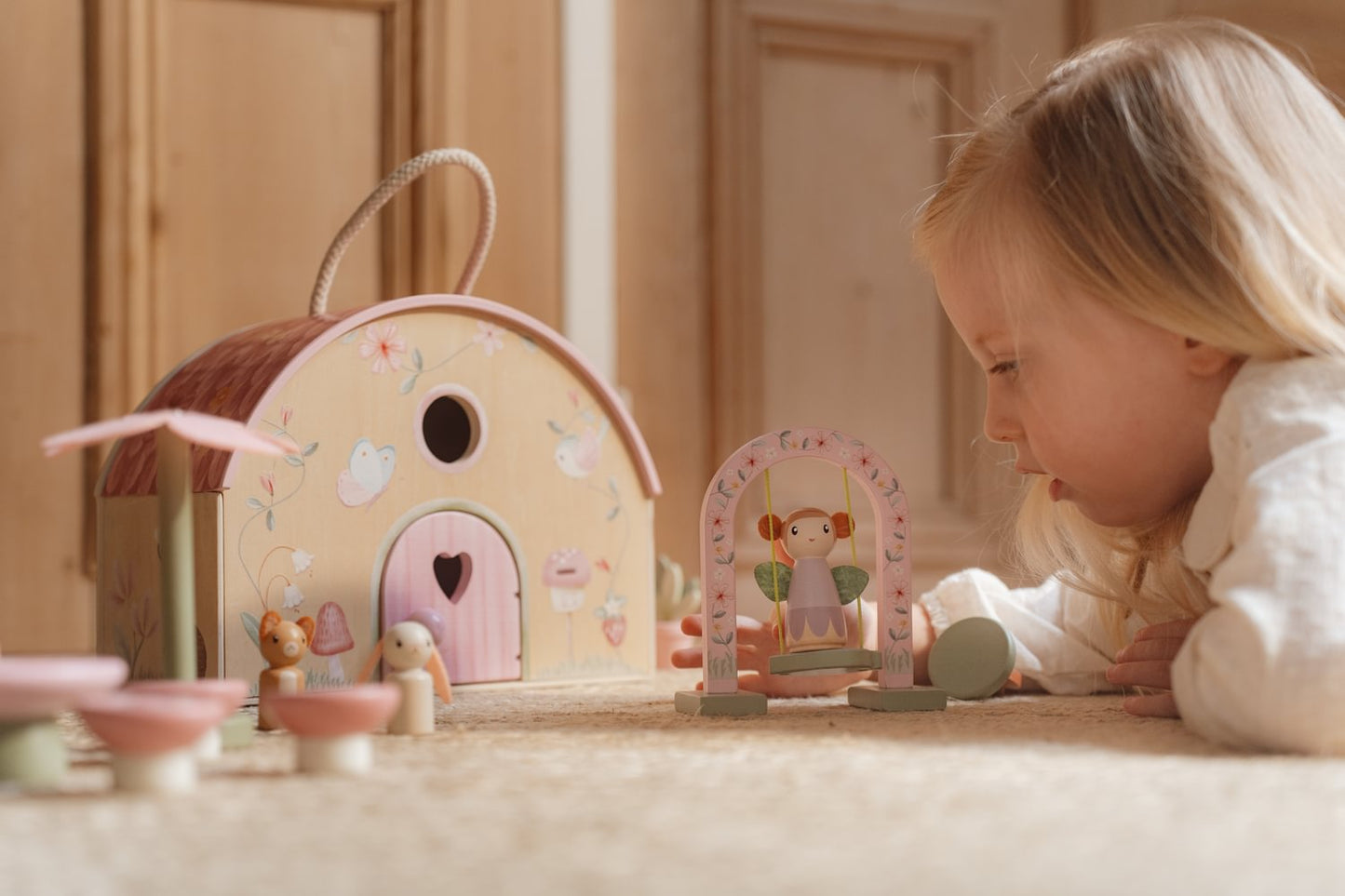 Little Dutch Rosa Feenhaus Holz Fairy Garden