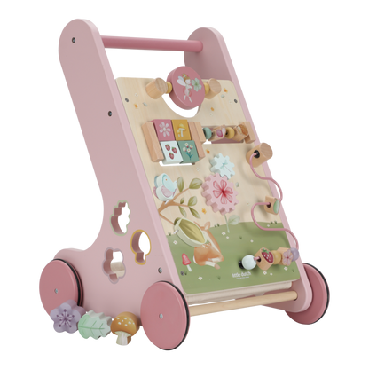 Little Dutch Rosa Laufwagen Multi Activity Fairy Garden Personalisierung Name Material Nahaufnahme