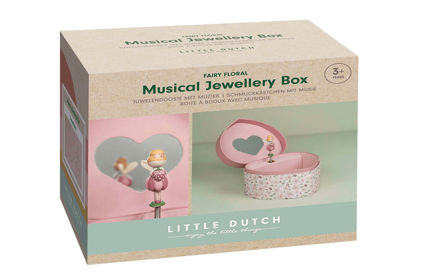 Little Dutch Rosa Schmuckkästchen mit Musik Herz Fairy Garden