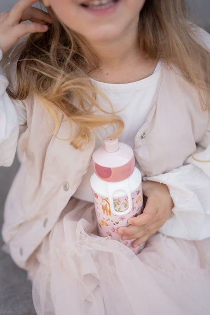 Little Dutch Rosa Trinkflasche Pop Up Campus 400 ml Fairy Garden Mepal