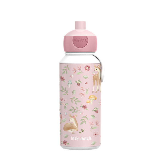 Little Dutch Rosa Trinkflasche Pop Up Campus 400 ml Fairy Garden Mepal