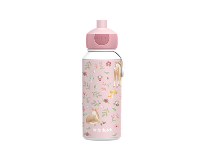 Little Dutch Rosa Trinkflasche Pop Up Campus 400 ml Fairy Garden Mepal
