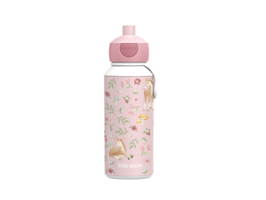 Little Dutch Rosa Trinkflasche Pop Up Campus 400 ml Fairy Garden Mepal