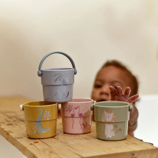 Little Dutch Badebecher Safari Friends gestapelt