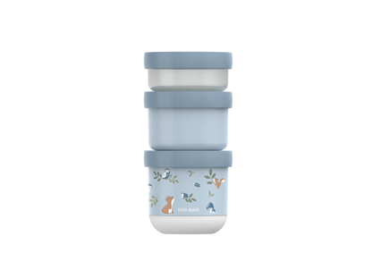 Little Dutch blau Snackbox stapelbar Mepal Mio 3-teilig - Forest Friends