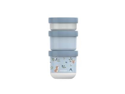 Little Dutch blau Snackbox stapelbar Mepal Mio 3-teilig - Forest Friends