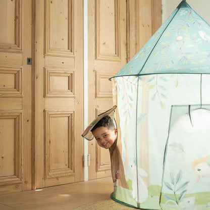 Little Dutch Spielzelt blau Forest Friends Material Nahaufnahme