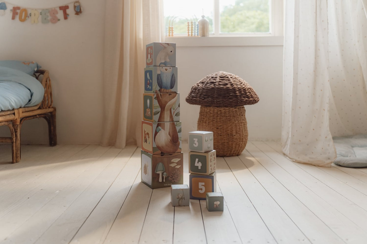 Little Dutch Stapelblöcke Blau Forest Friends