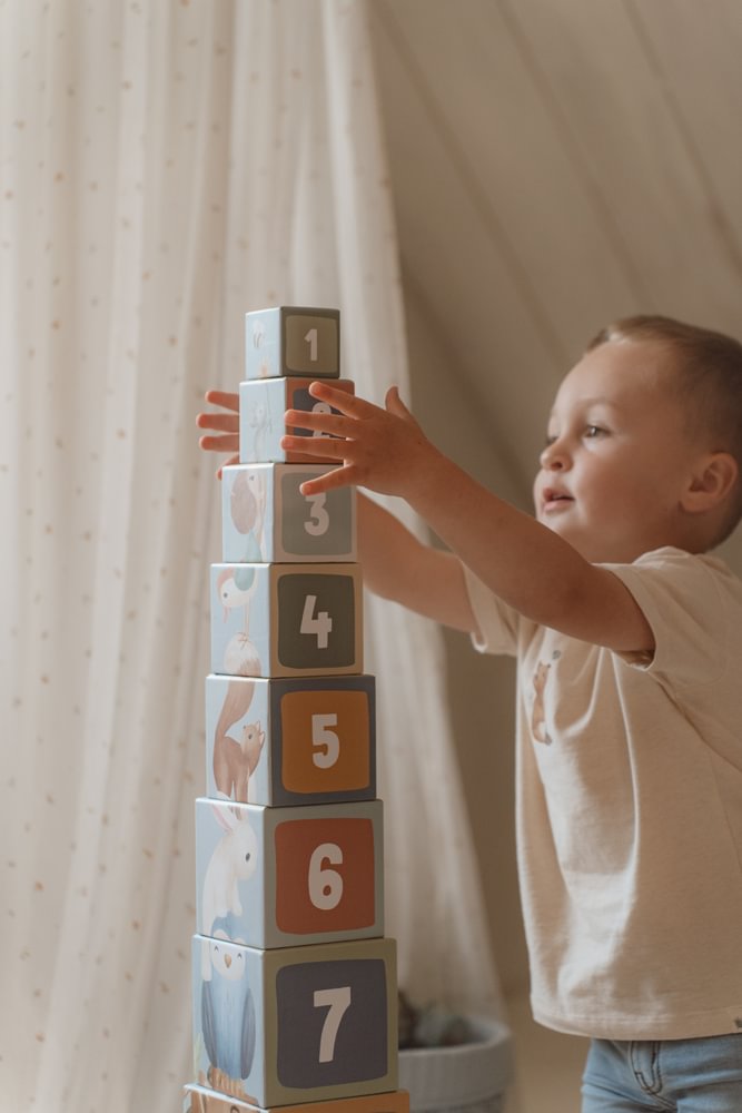 Little Dutch Stapelblöcke Blau Forest Friends