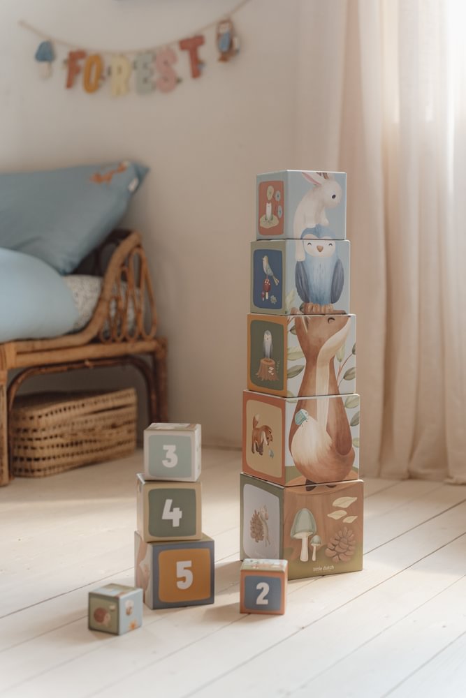 Little Dutch Stapelblöcke Blau Forest Friends