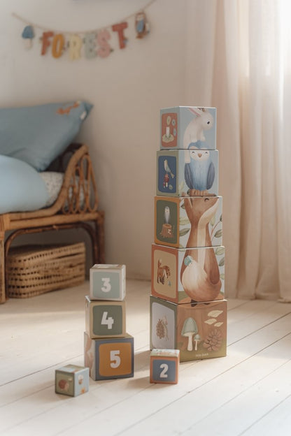 Little Dutch Stapelblöcke Blau Forest Friends