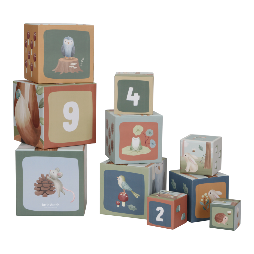 Little Dutch Stapelblöcke Blau Forest Friends