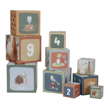 Little Dutch Stapelblöcke Blau Forest Friends