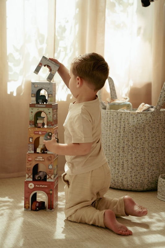 Little Dutch Stapelblöcke aus Karton mit 6 Autos