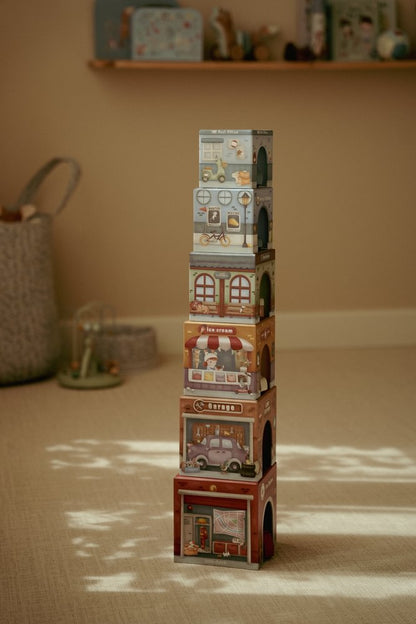 Little Dutch Stapelblöcke aus Karton mit 6 Autos