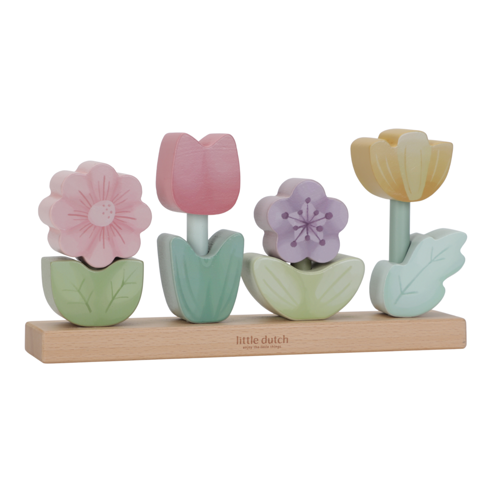 Little Dutch Stapelpuzzle zur Taufe Blumen Fairy Garden gelasert Detailansicht