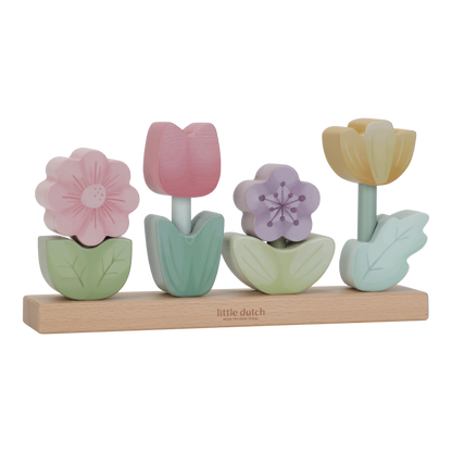 Little Dutch Stapelpuzzle zur Taufe Blumen Fairy Garden gelasert Detailansicht