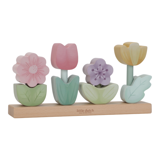 Little Dutch Stapelpuzzle zur Taufe Blumen Fairy Garden gelasert