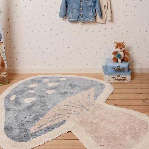 Little Dutch Teppich Pilz Blau Material Nahaufnahme