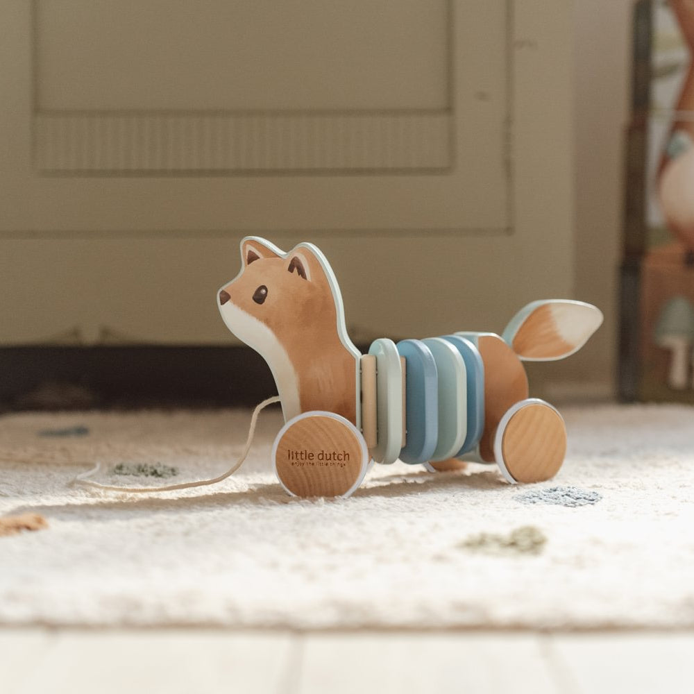 Little Dutch Zugtier Holz Fuchs von der Seite