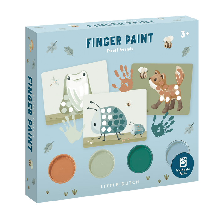 Little Dutch blau Fingermalset Forest Friends Fingermalfarbe