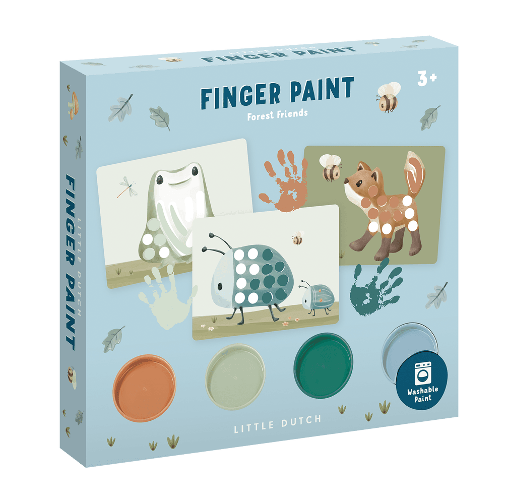 Little Dutch blau Fingermalset Forest Friends Fingermalfarbe