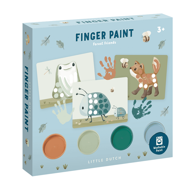 Little Dutch blau Fingermalset Forest Friends Fingermalfarbe