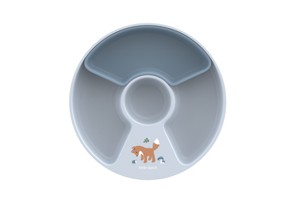 Little Dutch blau Kinderteller mit Unterteilung - Forest Friends Mio